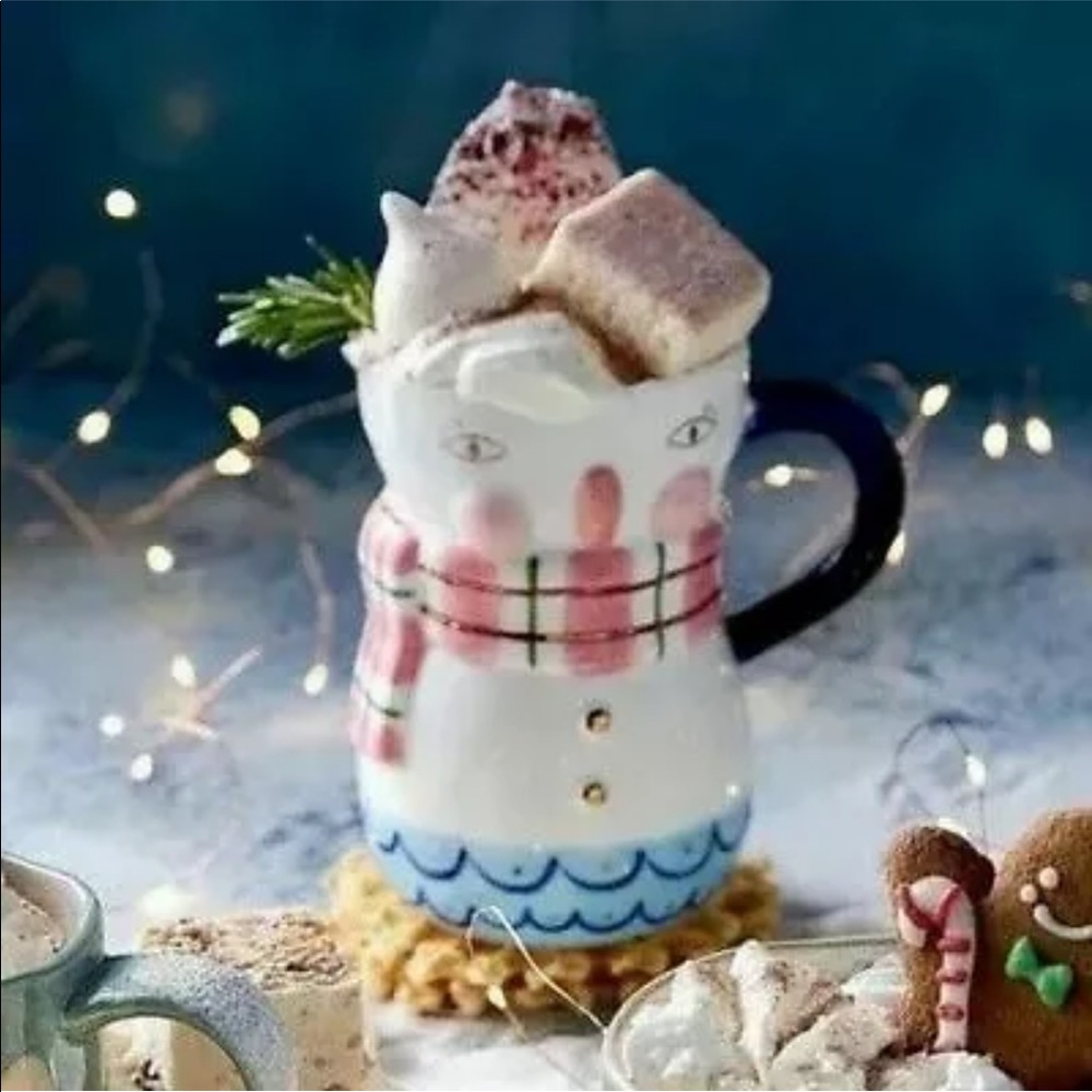 Anthropologie BIRCANFOX Joyeux Noel Snowman Mug 18oz Coffee Latte Cocoa - Picture 8 of 12